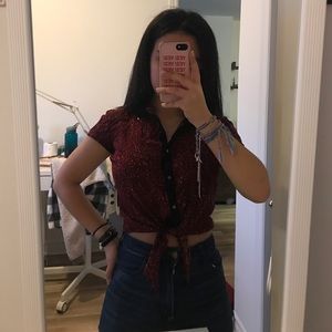 Button down red shirt